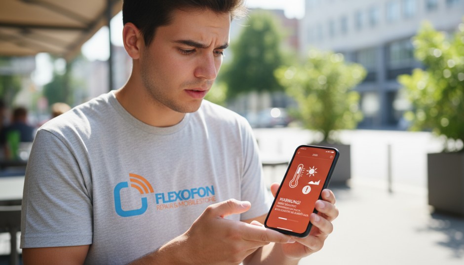 Handy überhitzt 2026 – Smartphone zeigt Warnmeldung wegen hoher Temperatur auf dem Display